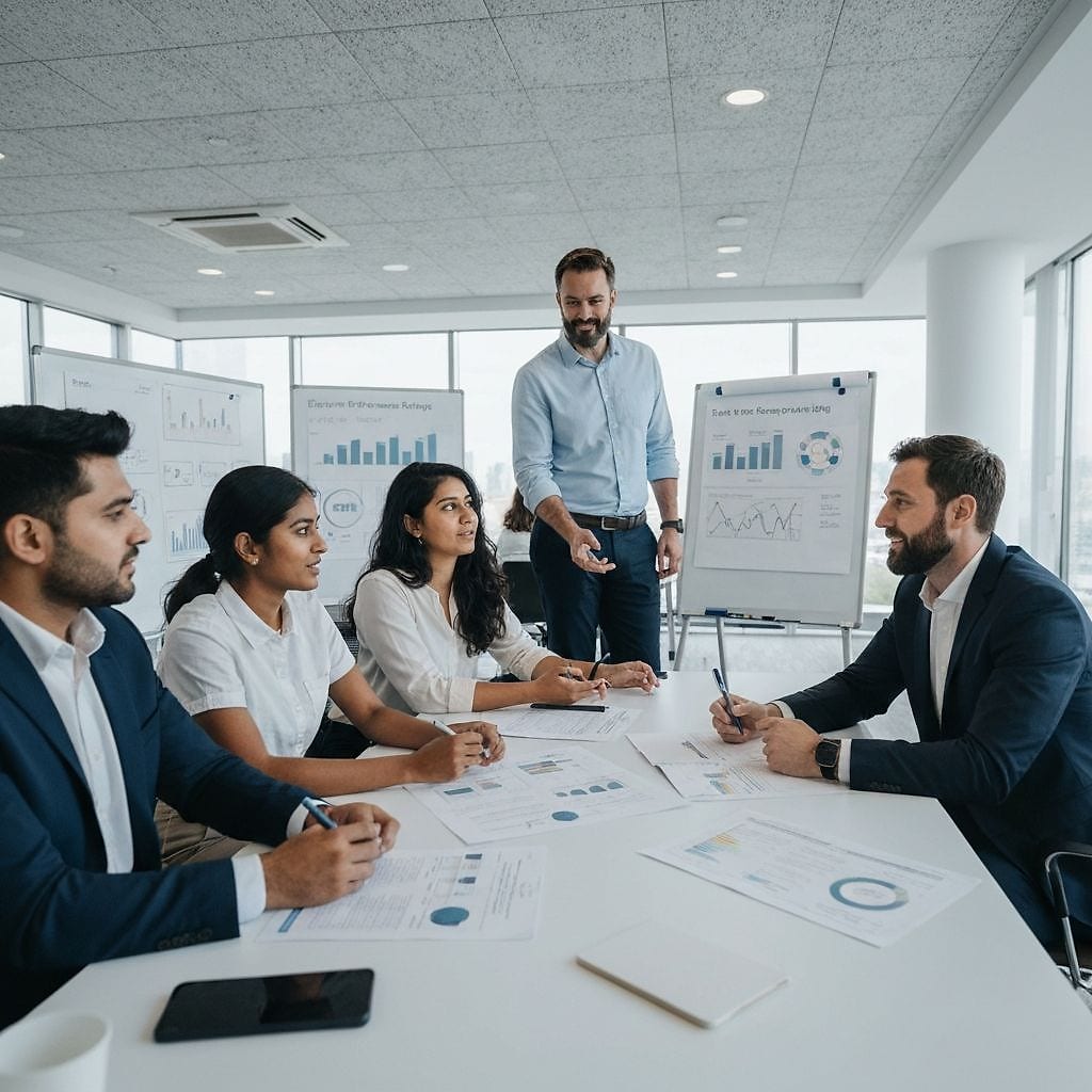 A marketing team working on off-site citation sources