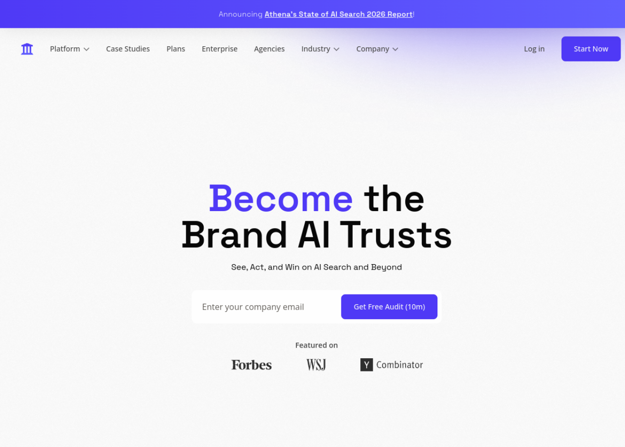 AthenaHQ homepage: agentic answer engine optimization platform
