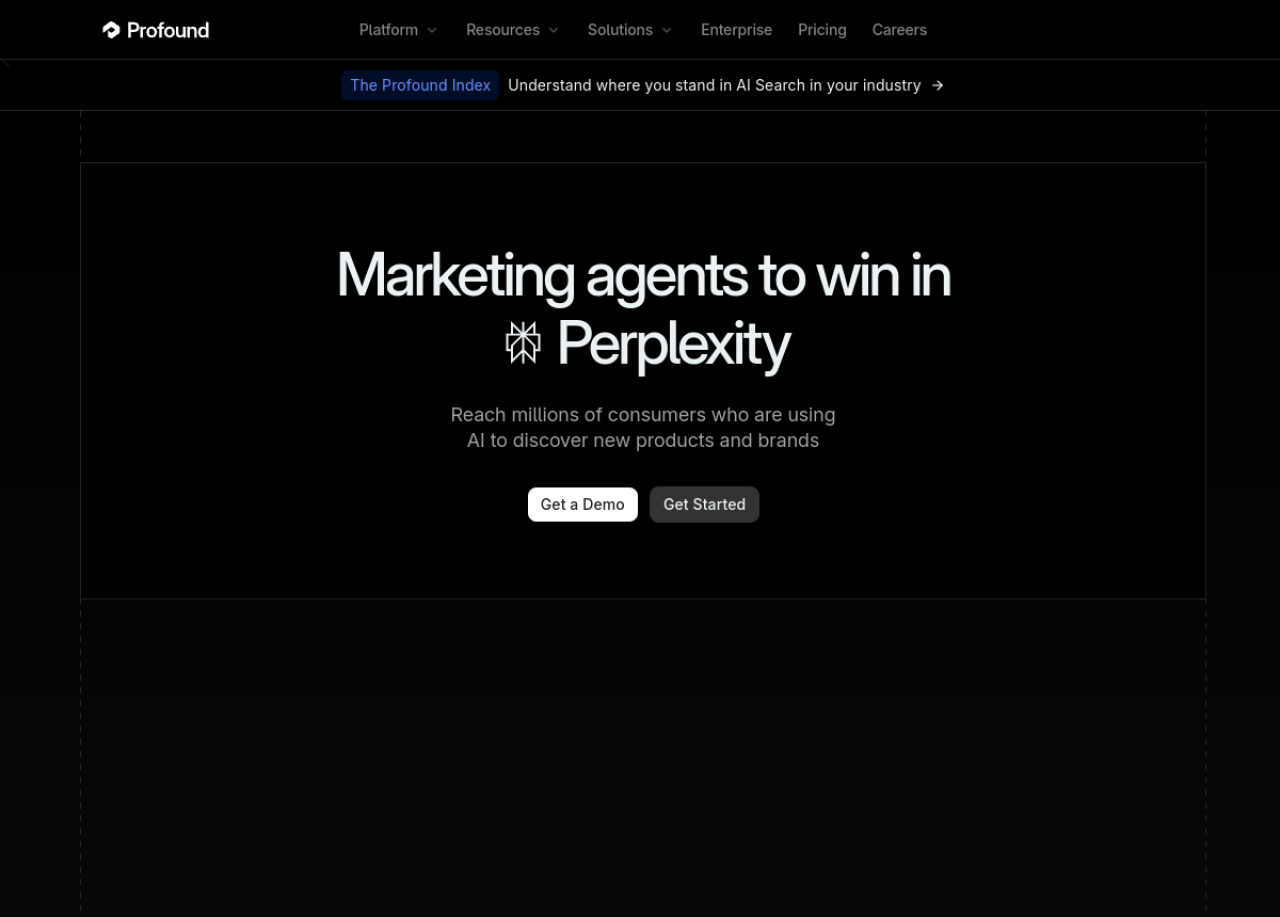 Profound homepage: AI search visibility and answer engine optimization for enterprise